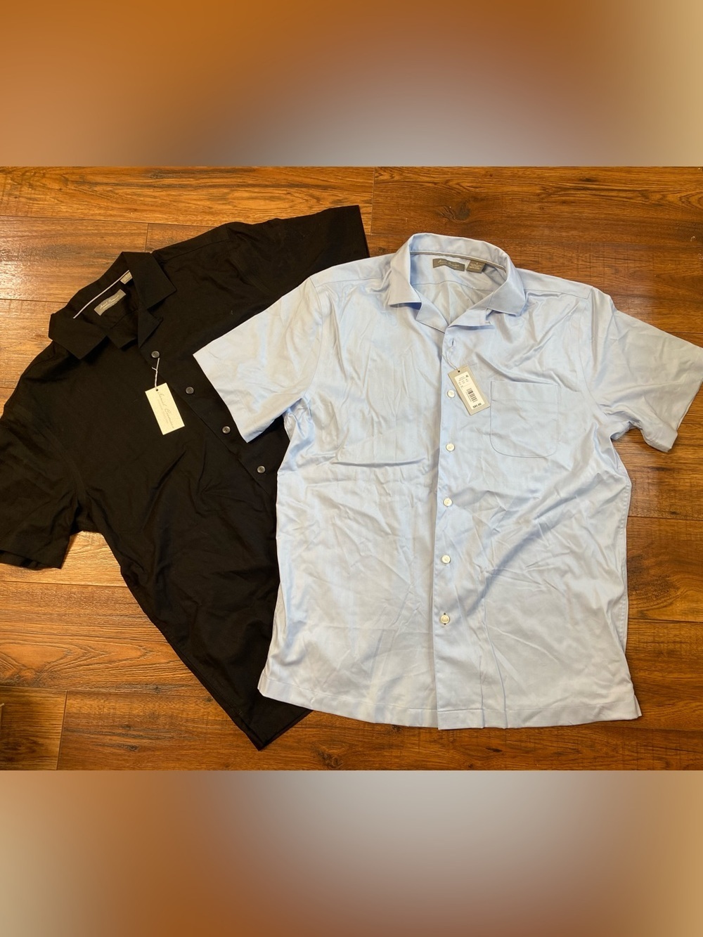 NWT Lot Daniel Cremieux Button Up Shirt Pima Cotton Men’s Large Short Sleeve x 2